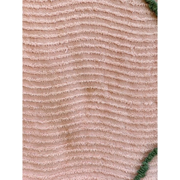 Vintage Chenille Pink Floral Bedspread Flowers Shabby Cottage 79x98 - Picture 5 of 10